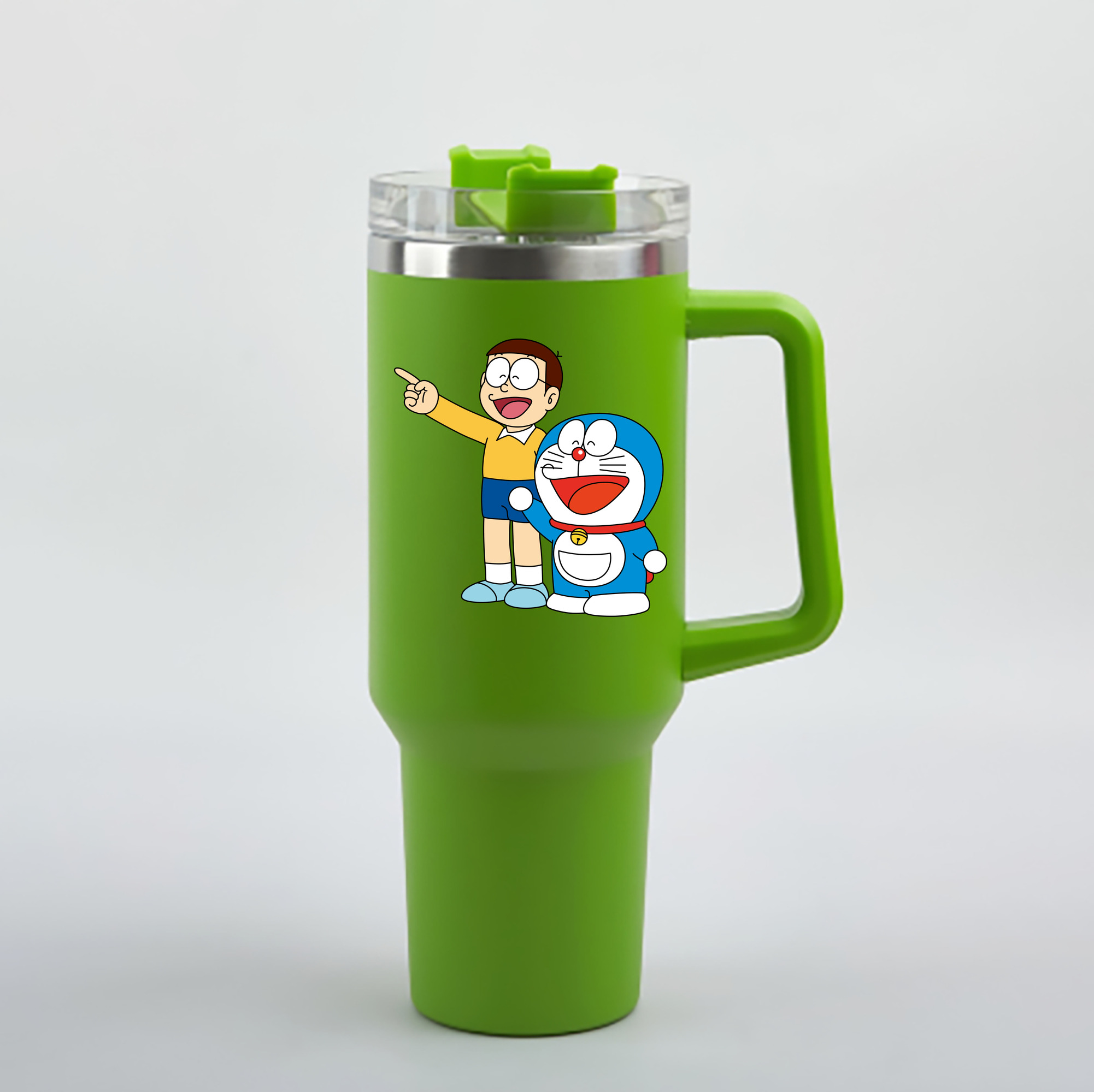 （画像用） ドラえもん 野比 のび太 Doraemon Nobita Nobi 1200mL車用タンブラー - クリスタルステッカー（プラスチックストロー付き）